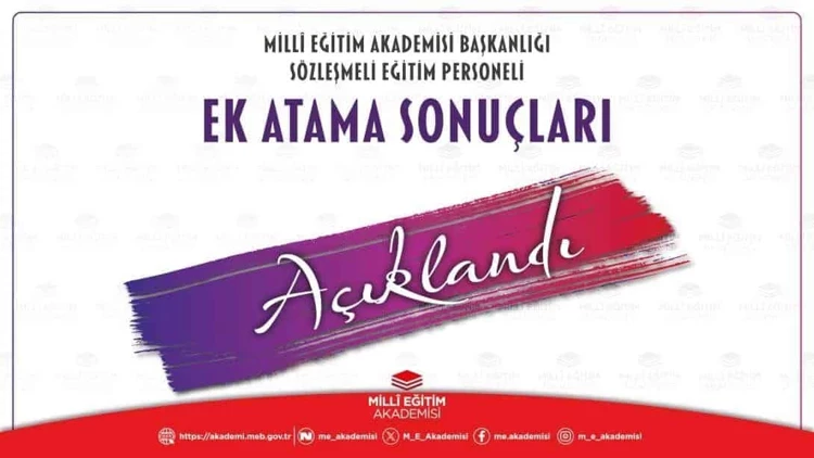Milli Eğitim Akademisi Ek Atama Sonuçları Açıklandı